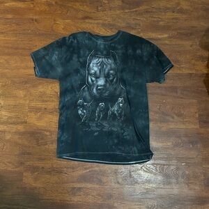 Black and grey tie-dye streetwear tee